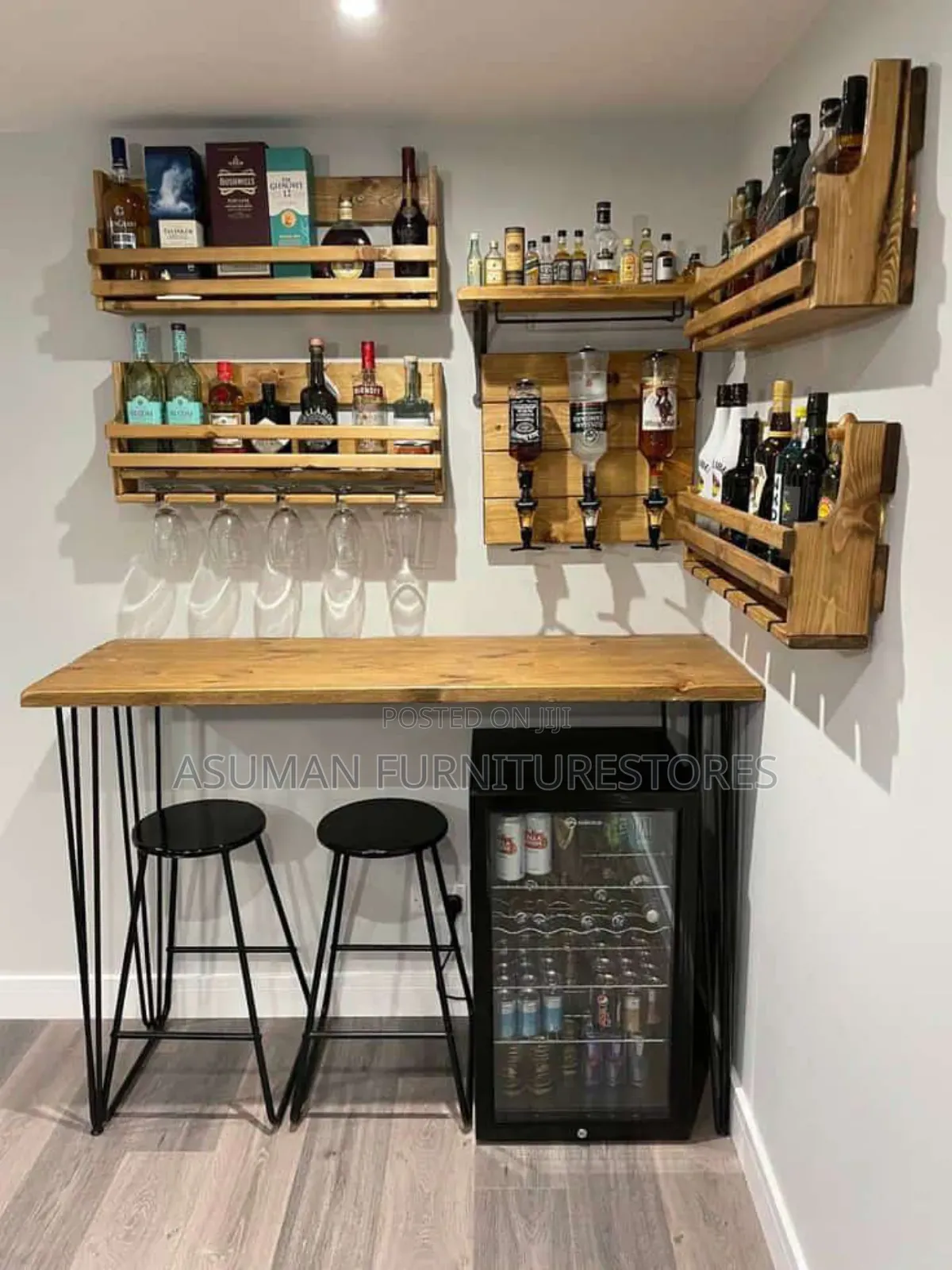 Simple Bar Counter and Shelves Call Us On