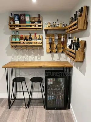 Simple Bar Counter and Shelves Call Us On