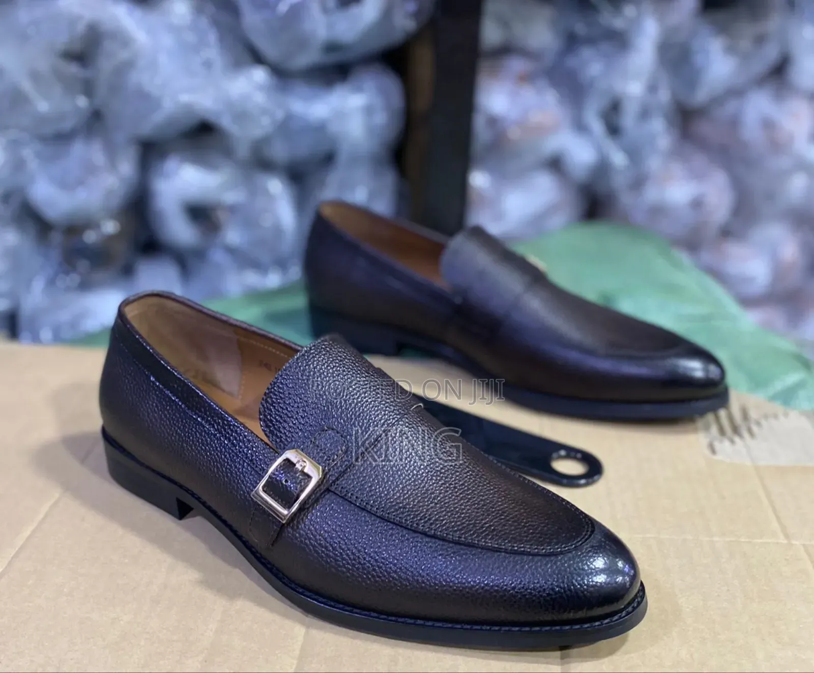 Suitor Buckle Brown Pure Leather Shoes