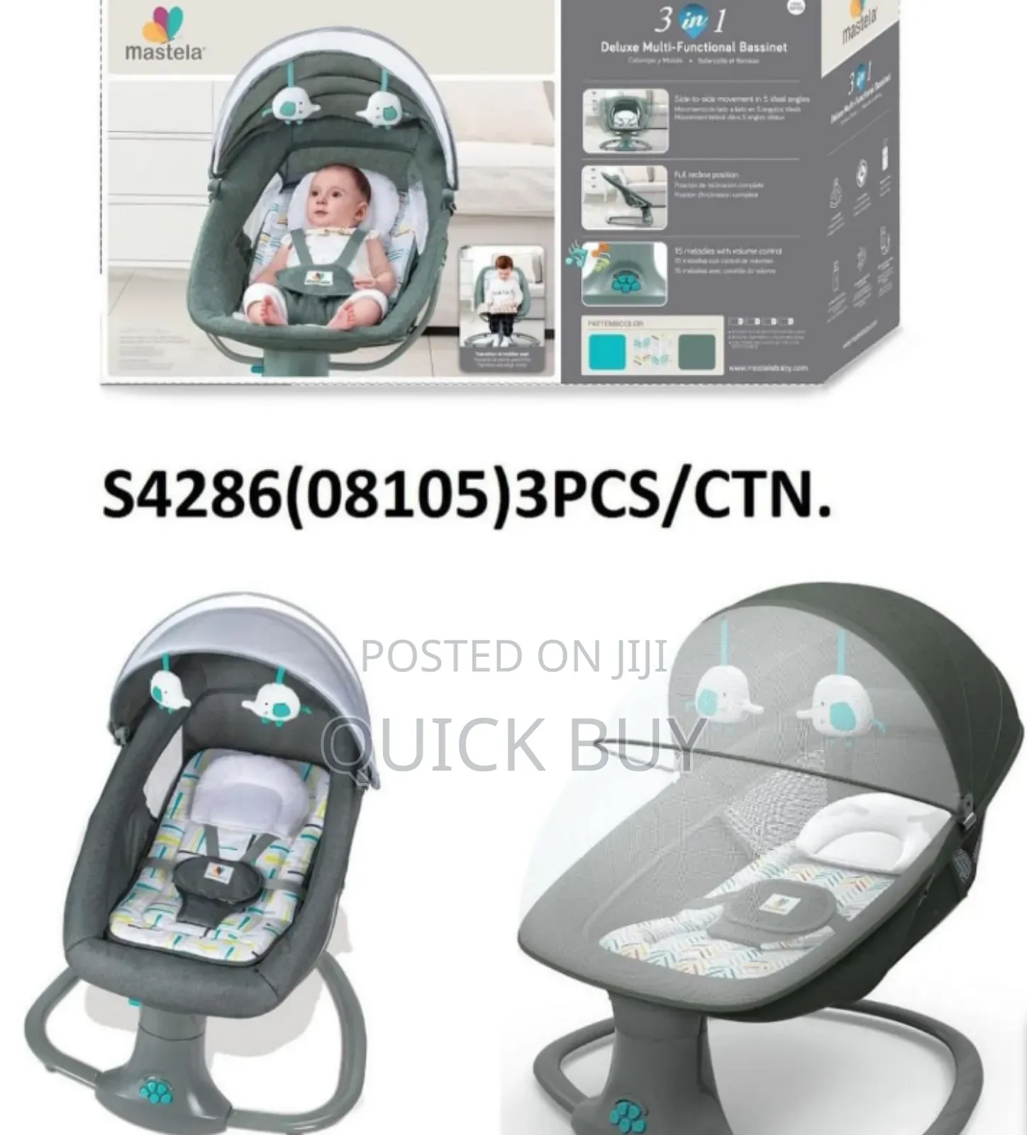 Portable Mastela 3 in 1 Deluxe Multifunctional Bassinet