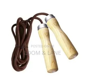 Leather Skipping Ropes With Smooth Wooden Handles
