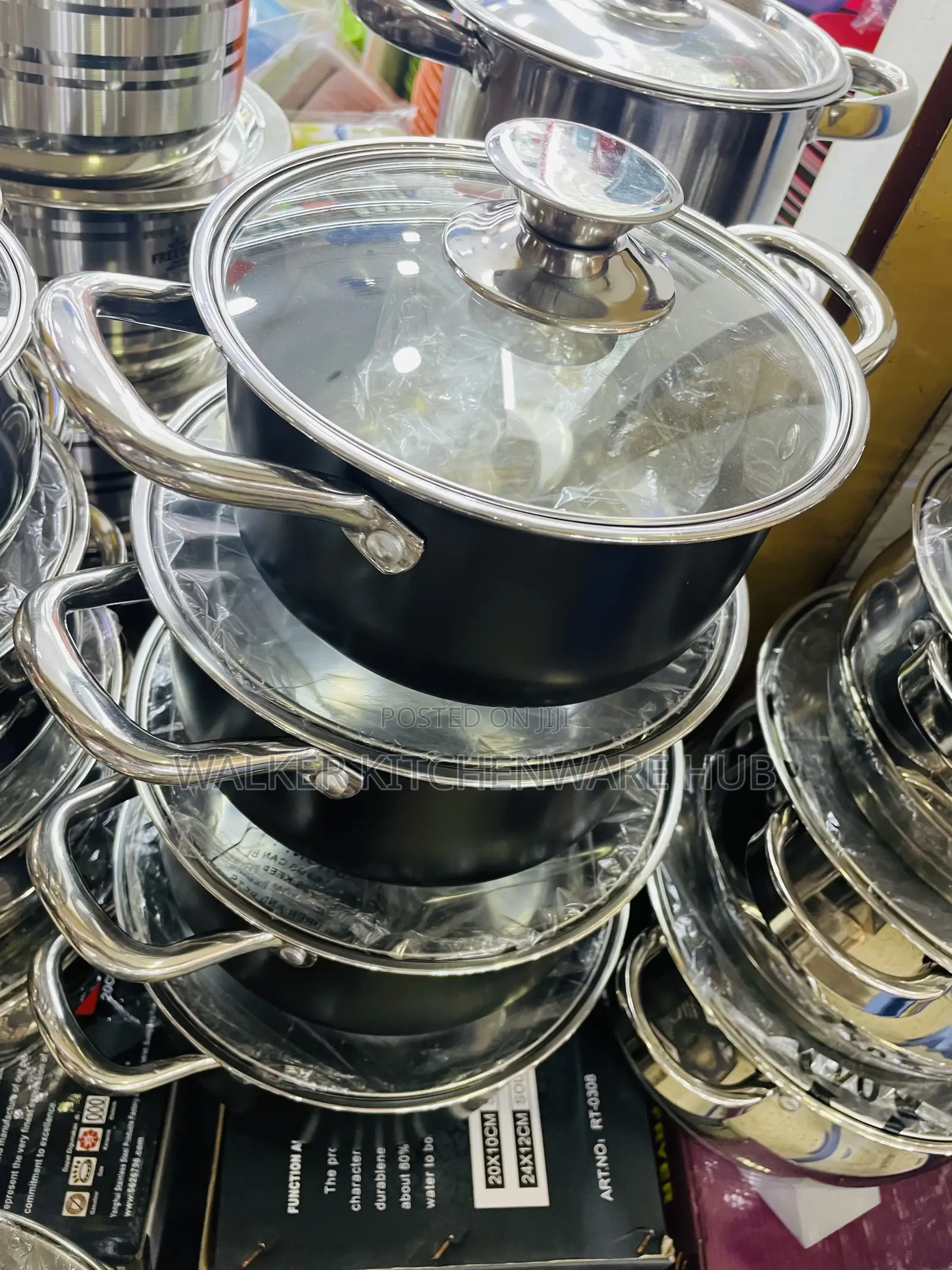 4pc Set of Stainless Steel Serving Cookware Saucepans