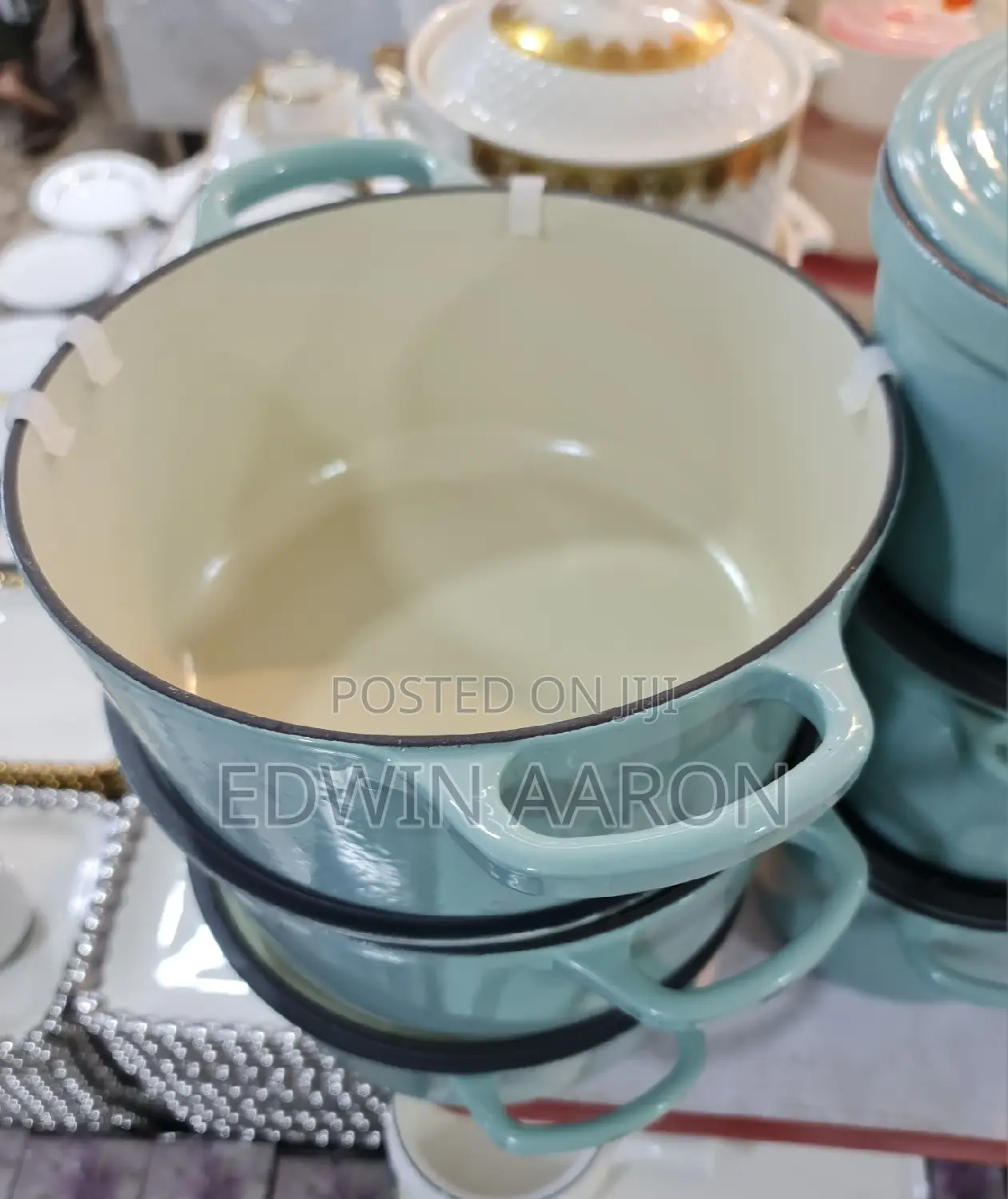 3pcs Non-Stick Enameled Cast Iron Pots