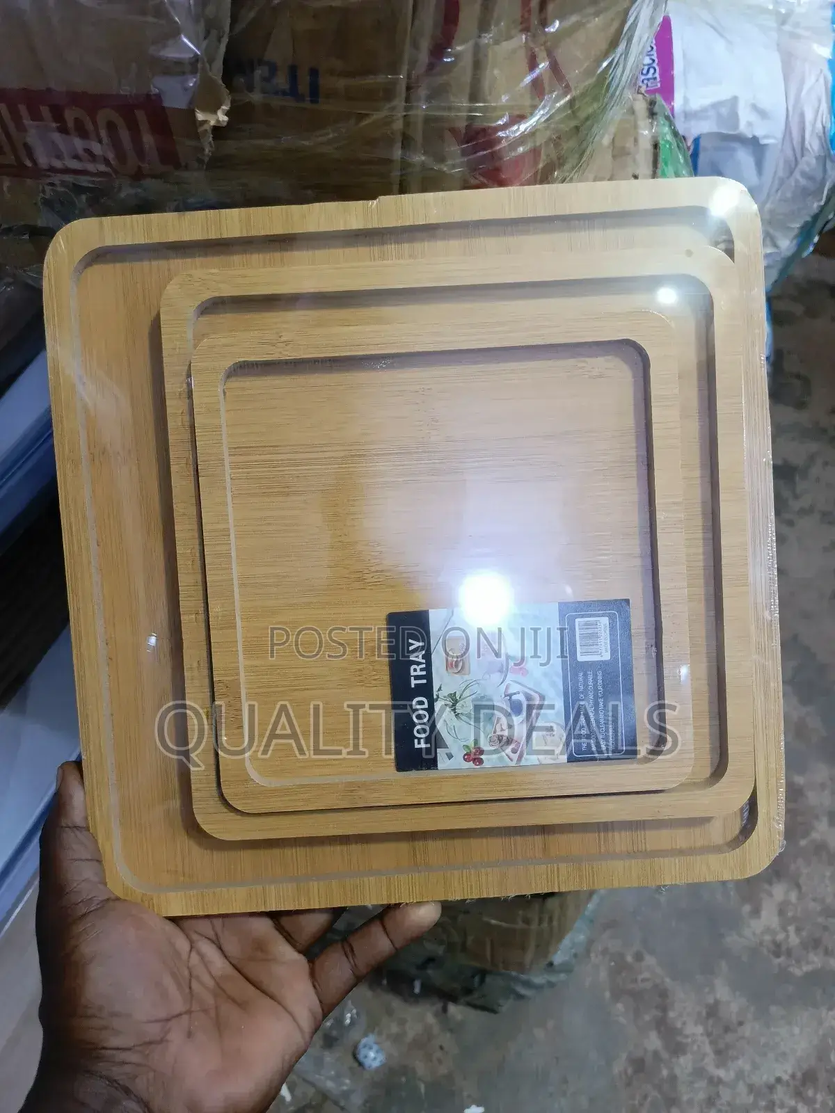 3pcs Wooden Food Trays