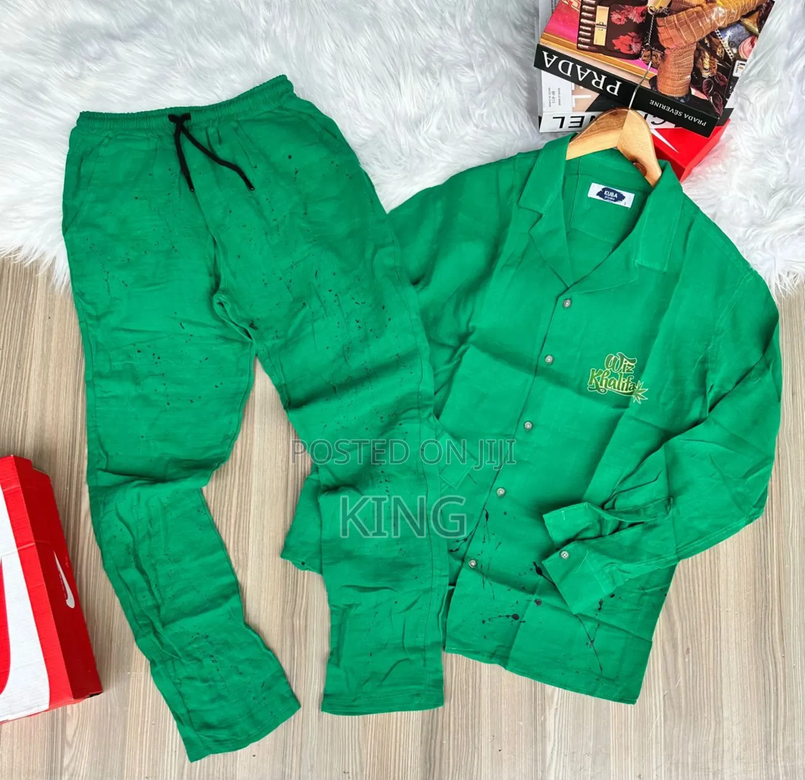 Hunk Green Linen Set. Shirt and Trouser