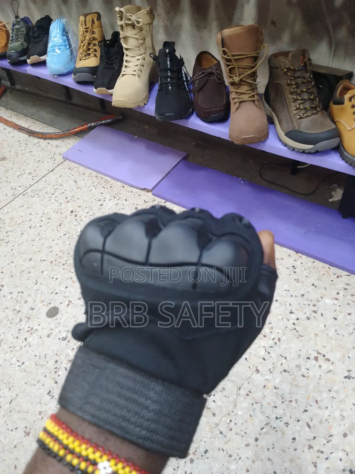 Half Finger/ Black Leather Gloves