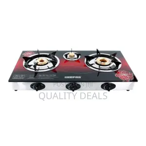 Geepas 3 Burner Gas Glass Tempered Stove