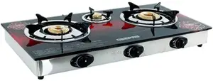 Geepas 3 Burner Gas Glass Tempered Stove