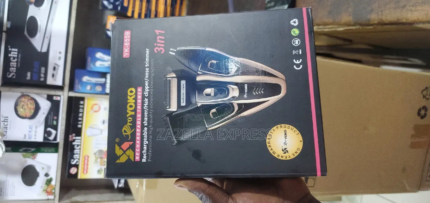 Yoko 3 in 1 Rechargeable Hair Trimmer Set - Black