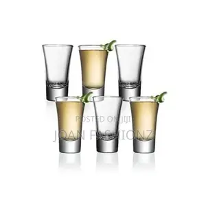 6 Pieces of Heavy Base Short Glasses -Colourless