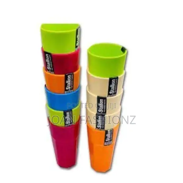 12pieces Melamine Colourful Tumblers-Multi-Colours