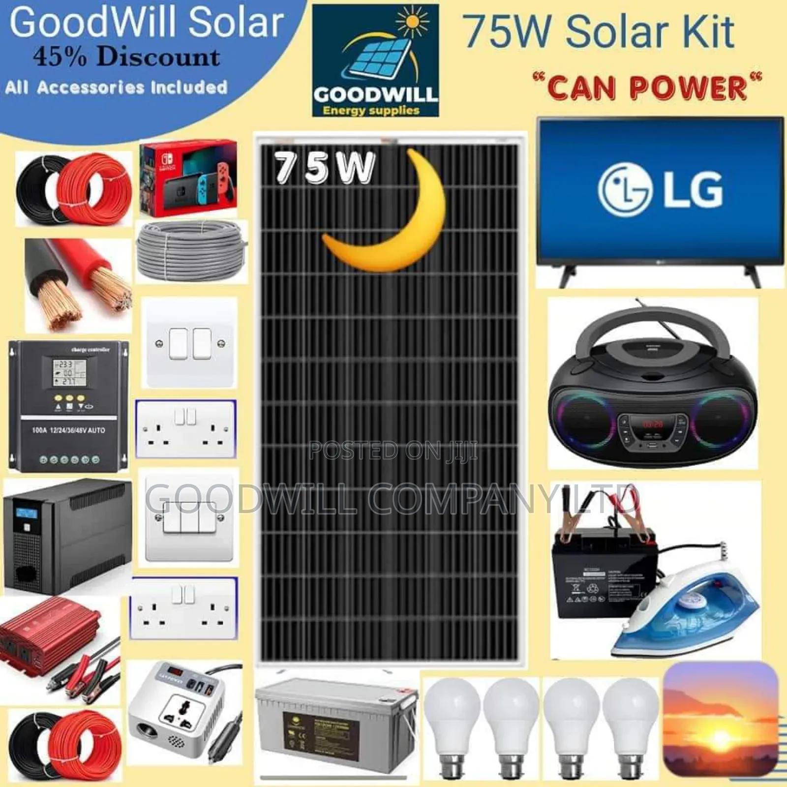 75w Solar Energy System Full Kit (German Solar)