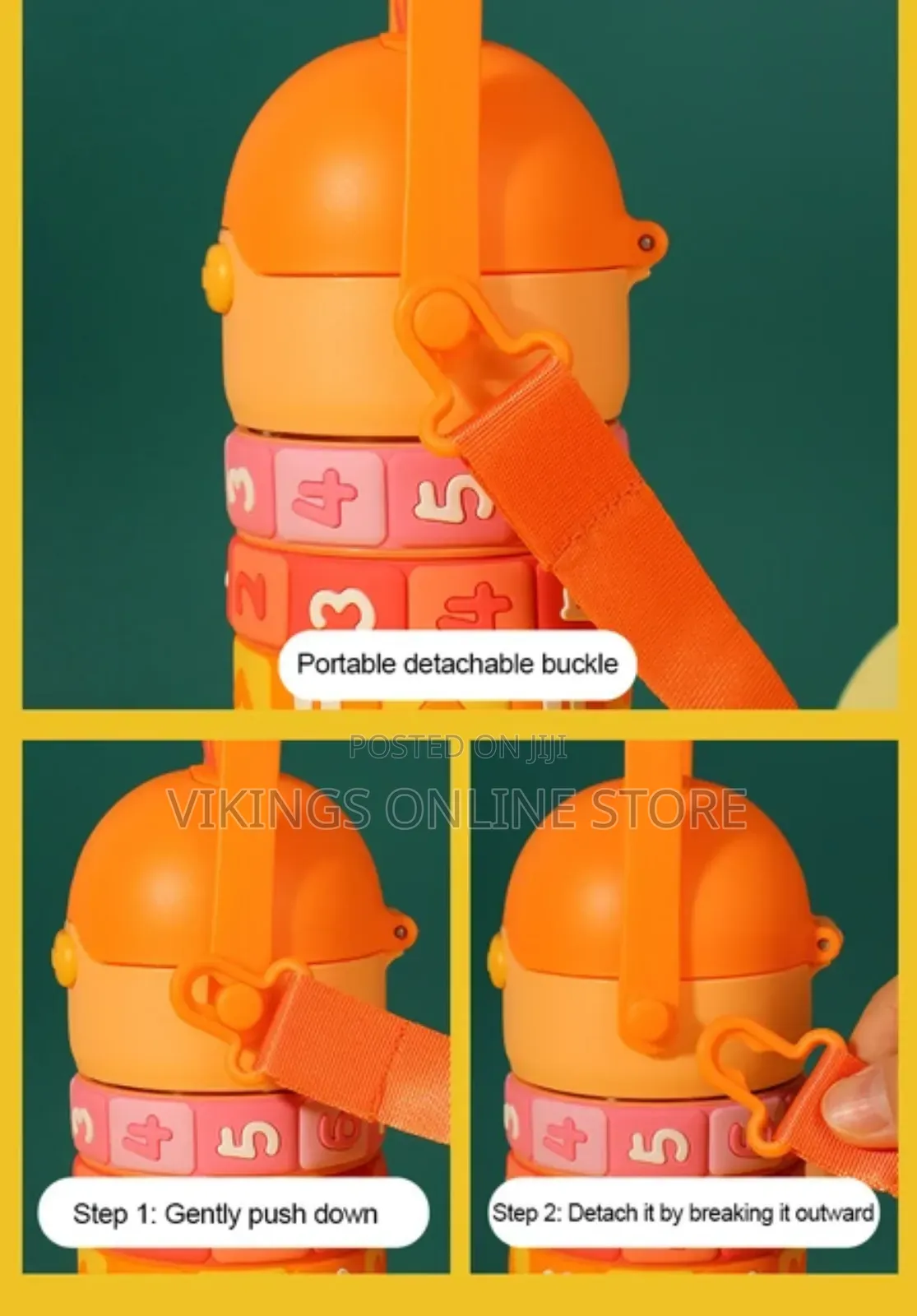 430ml Kids Water Bottle With Straw,Funny Rotatable Numbers