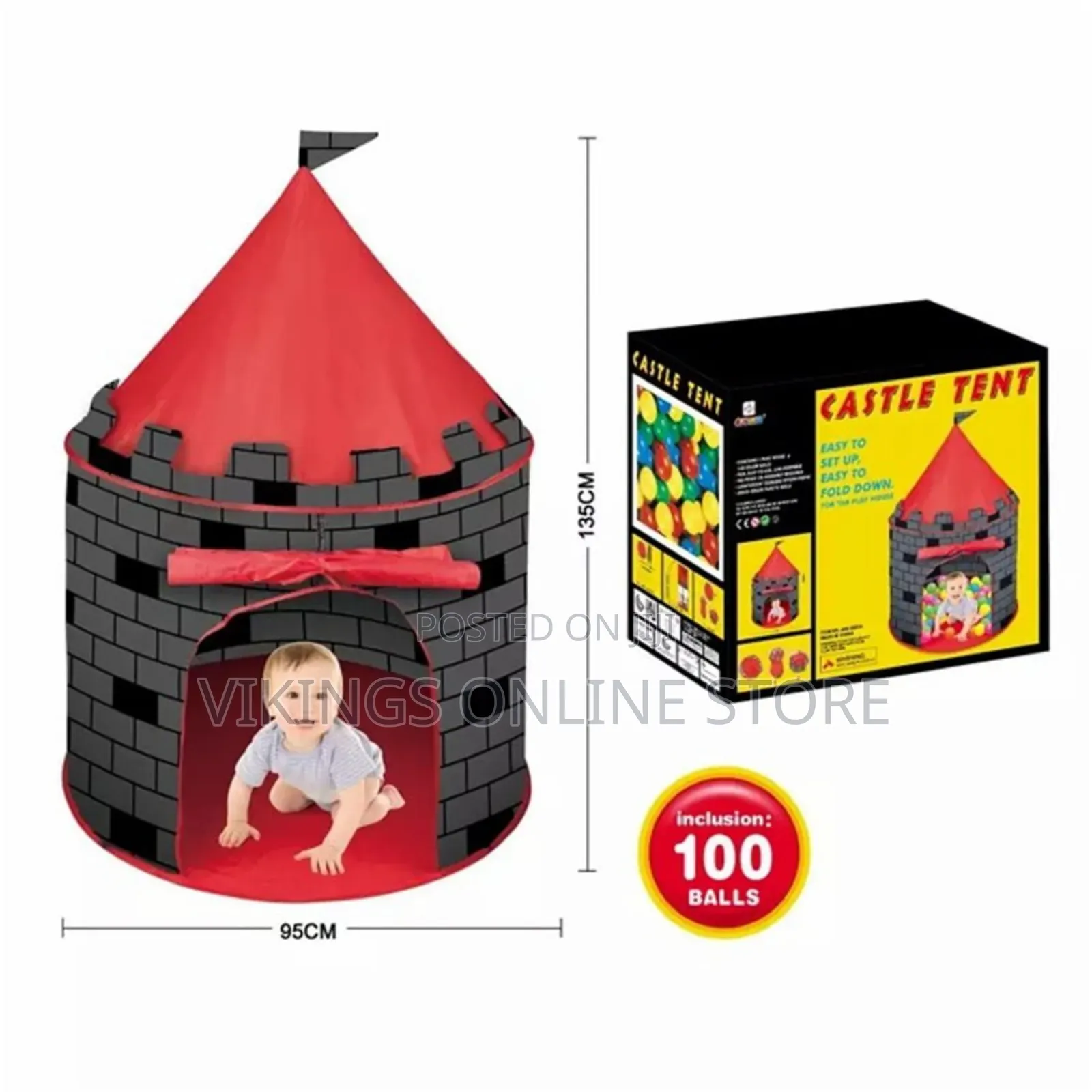 Kids Play Castle Tent With 100 Balls