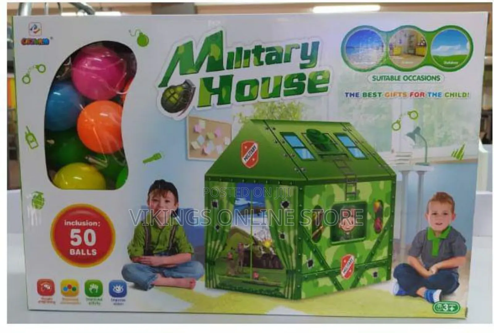 Military House Play Kids Play Tent 50 Balls
