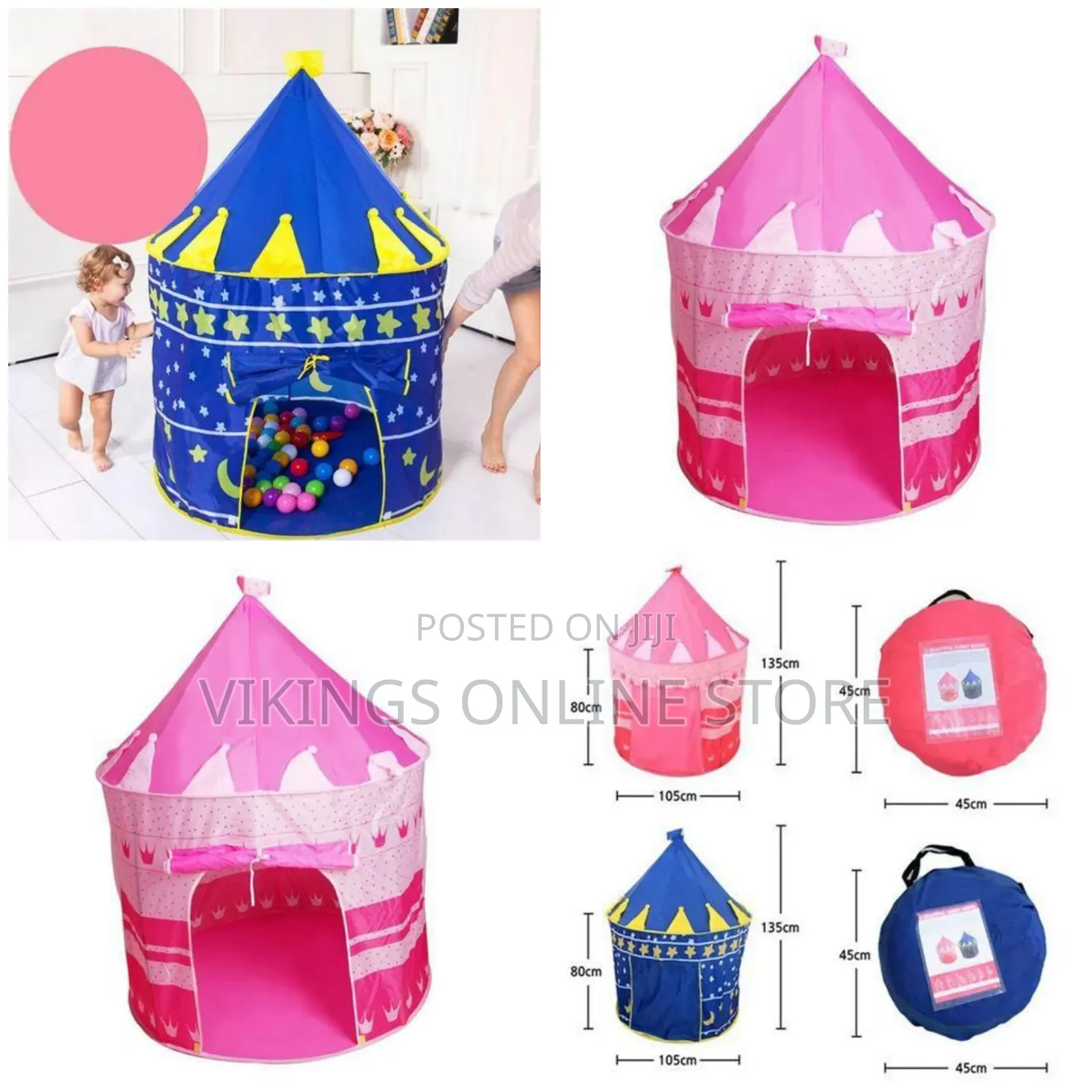 Prince Castle Play Tent Kid Outdoor Indoor Palace Beach Pink