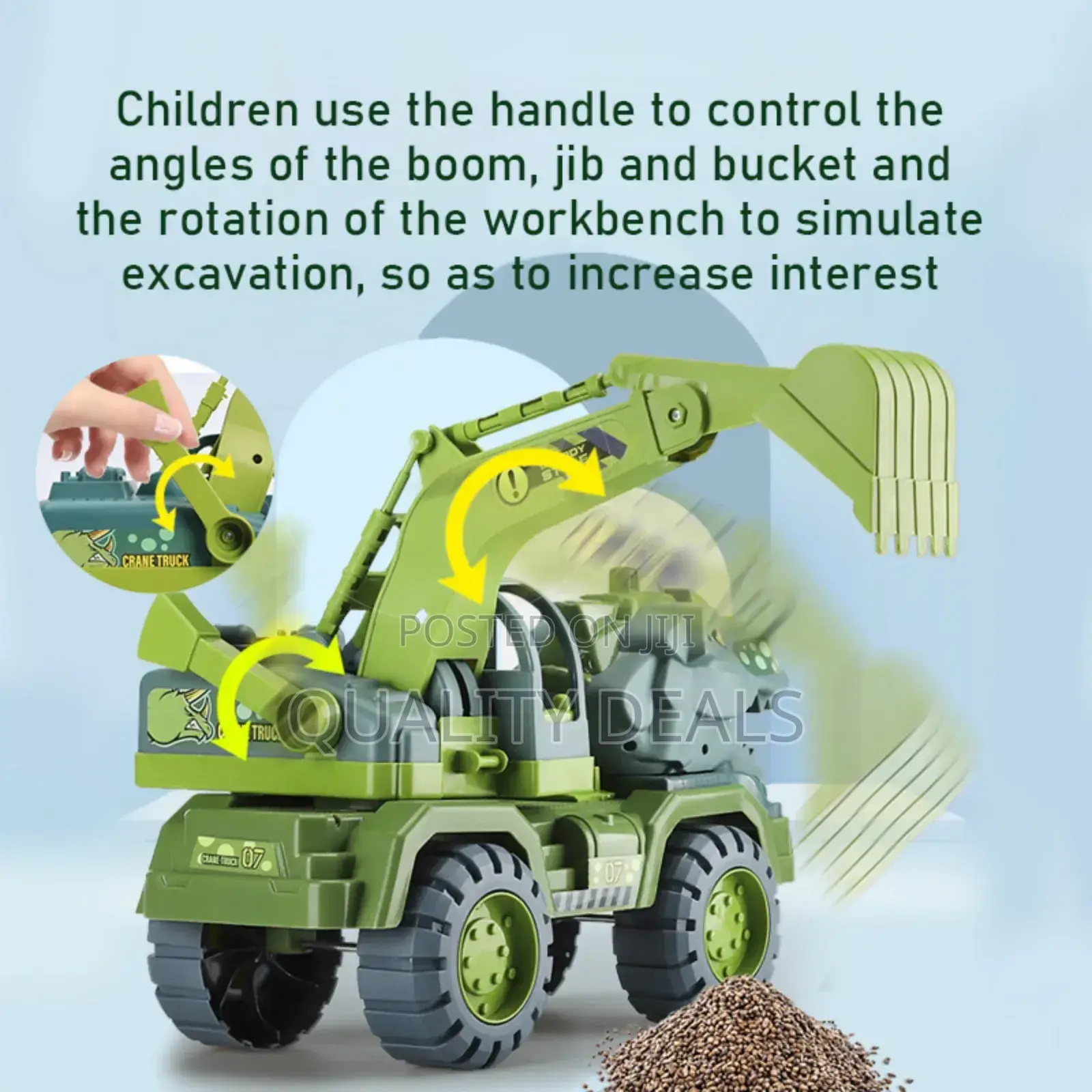 Dinosaur Construction Crane Toy for Kids