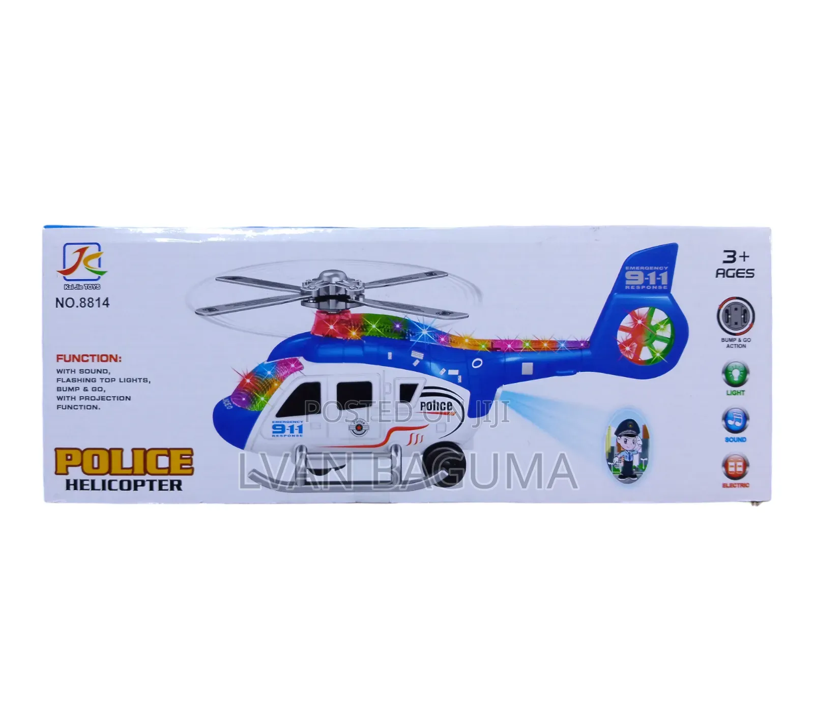Police Helicopter Toy - Sounds, Flashes Lights