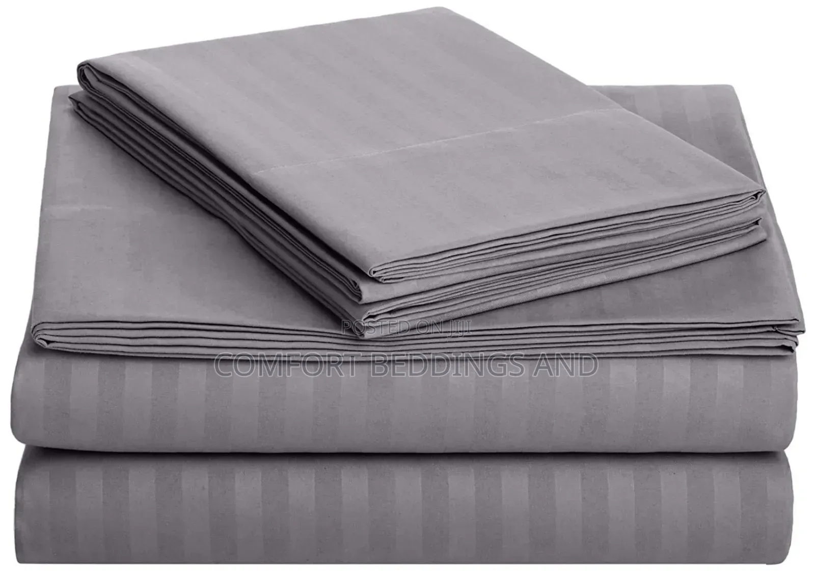Stripped Cotton Bedsheets Gray 5*6, 6*6