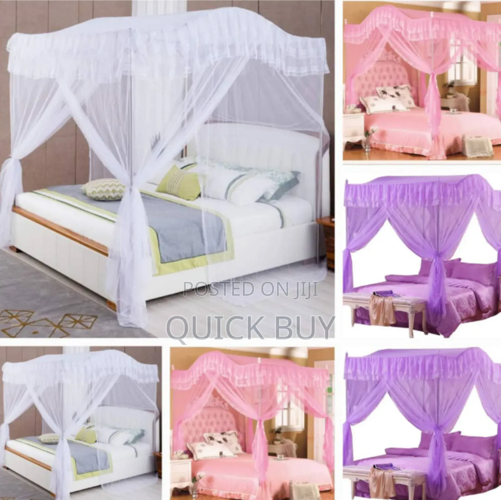 Luxurious Mengersi Arched 4 Corners Post Bed Curtain Canopy