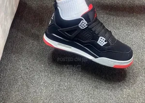 Airjordan 4 Black Red. New Sneakers