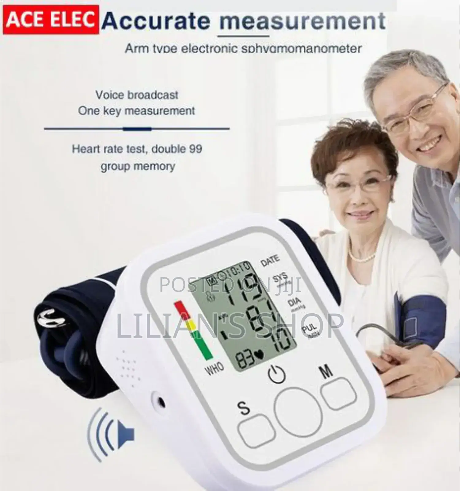 Rm Blood Pressure Monitor Metre LCD Digital Display