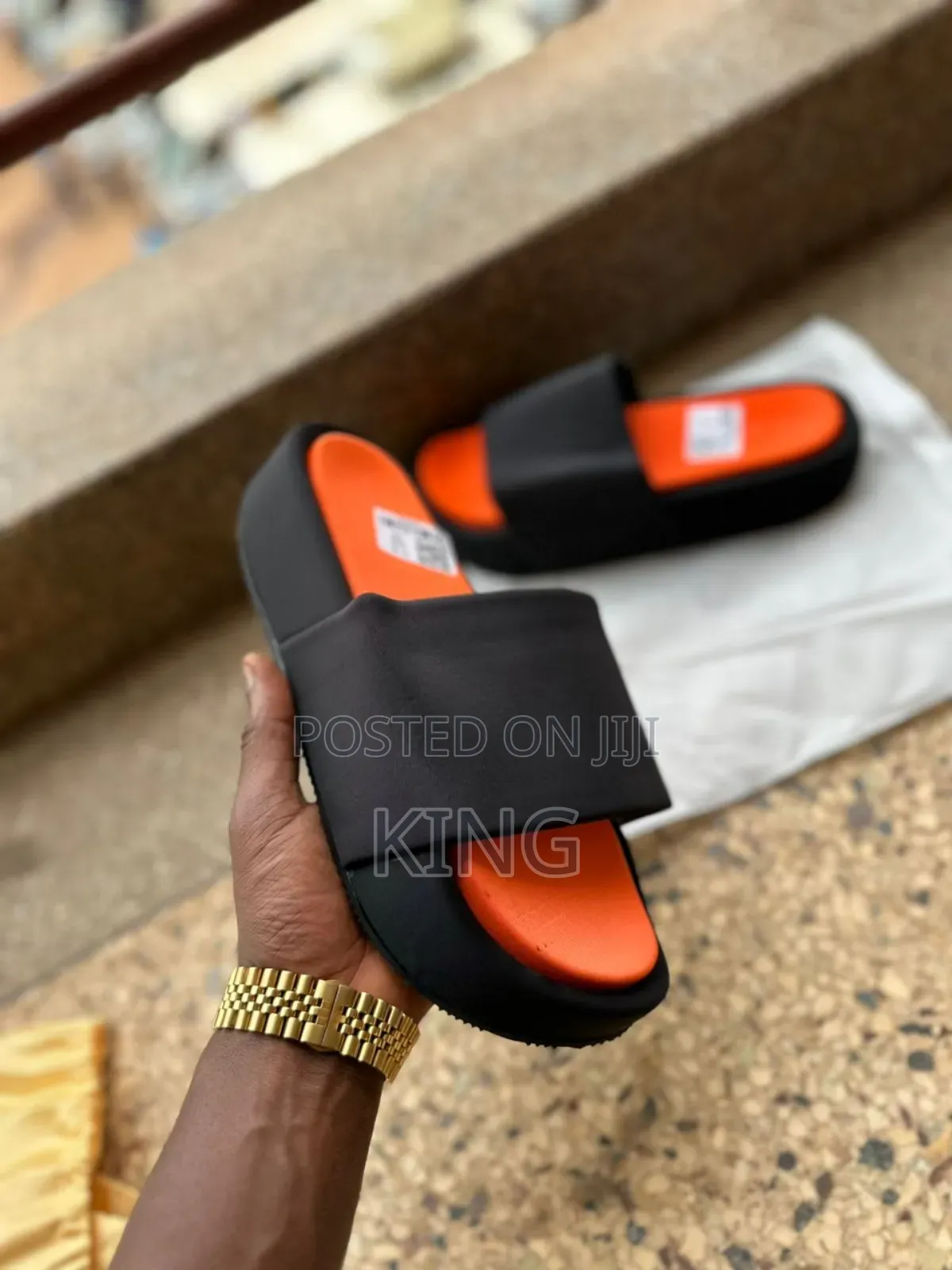 Adidas Y-3 Yohji Yamamoto Comfylette Puff Slide Black Orange