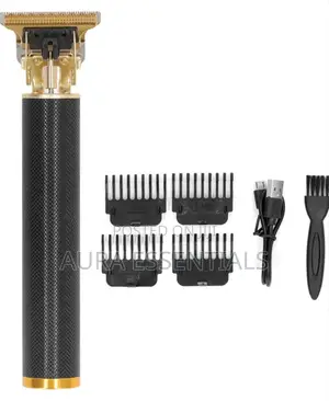 Rechargeable Metal Simple Style Hair Clipper Black Gold