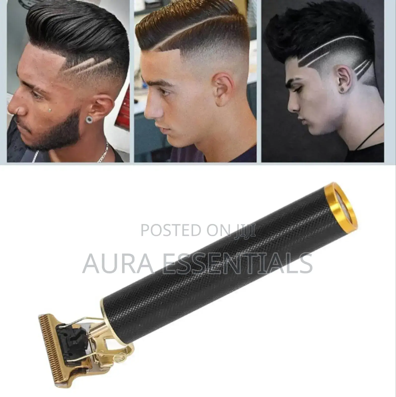 Rechargeable Metal Simple Style Hair Clipper Black Gold