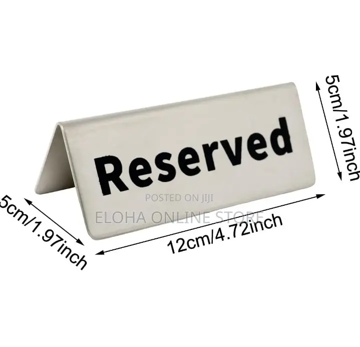 Stainless Steel Double Sided Reserved Table Signs