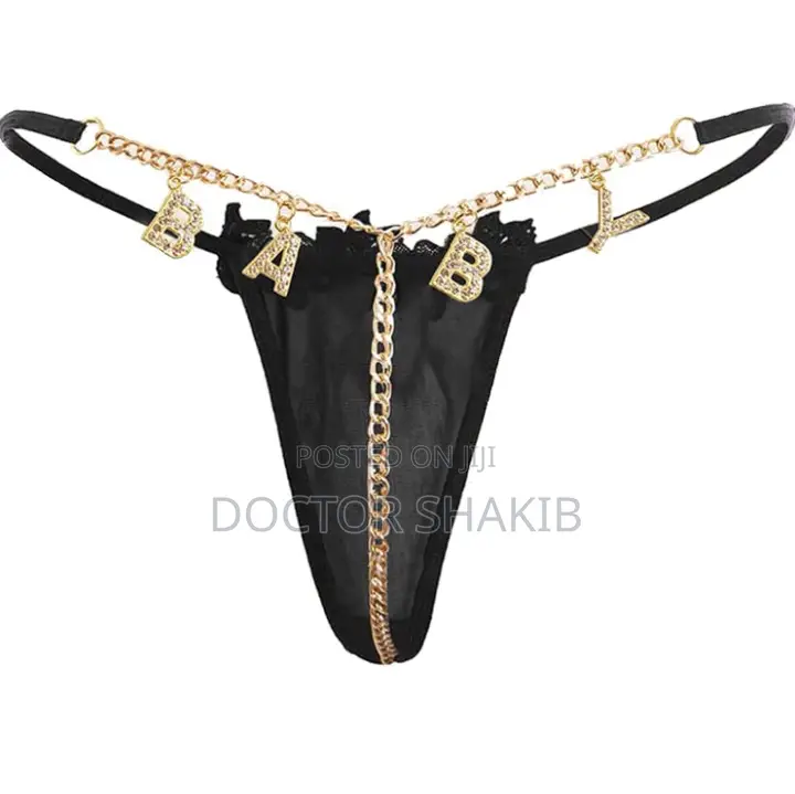 Gold XXL Baby Letter Personalized Thong Panty