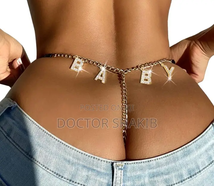 Gold XXL Baby Letter Personalized Thong Panty