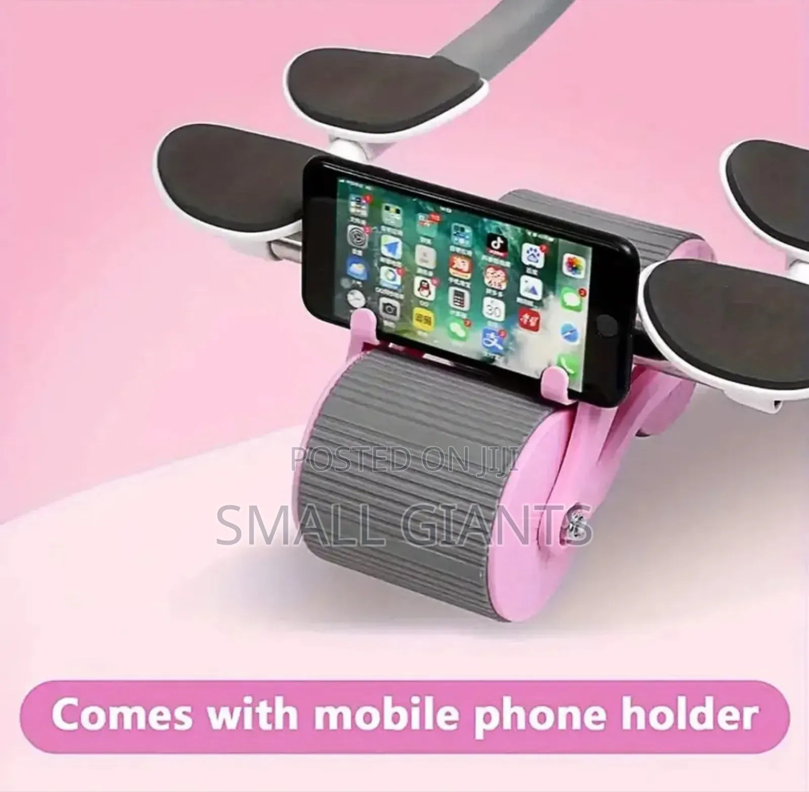 Adjustable Ab Roller With Elbow Support and Phone Holder
