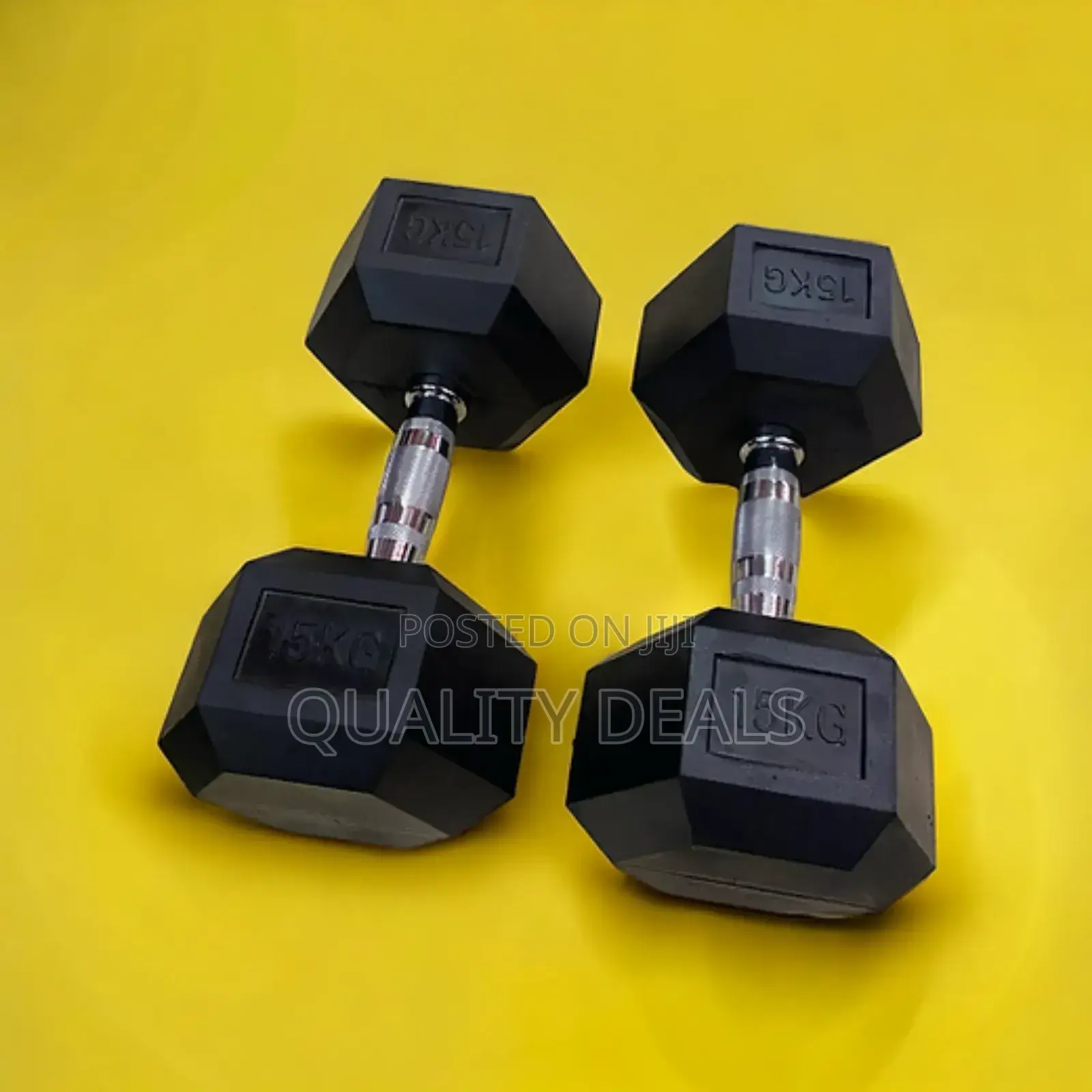 Pair 15kg Hex Dumbbells