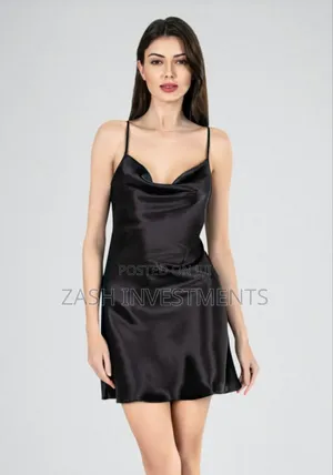 Photo - Draped Neck Satin Cami Dress