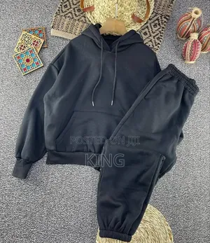 Photo - Black Hoodie Tracksuit. Sweater Pants and Jumper