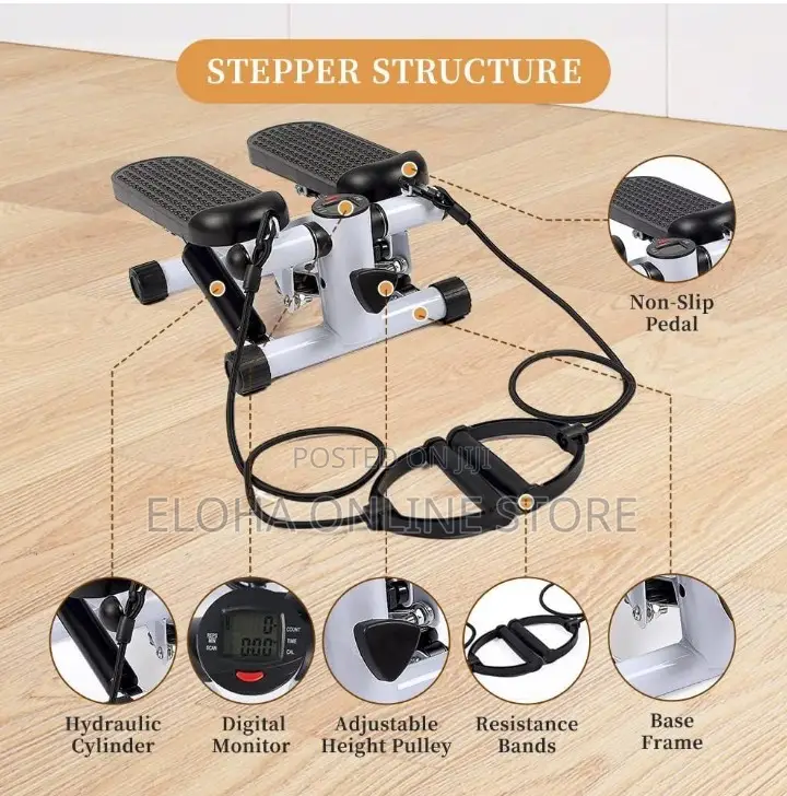 Adjustable Mini Stepper Machine With Resistance Bands