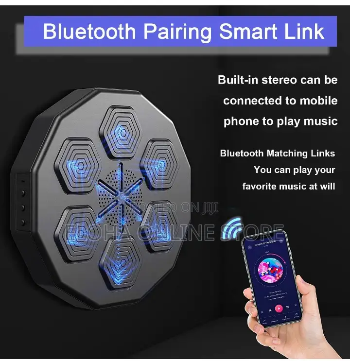 Wallmount Boxing Machine With Bluetooth and a Pair of Gloves