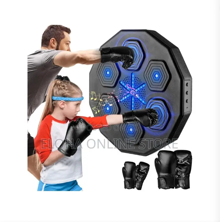 Wallmount Boxing Machine With Bluetooth and a Pair of Gloves