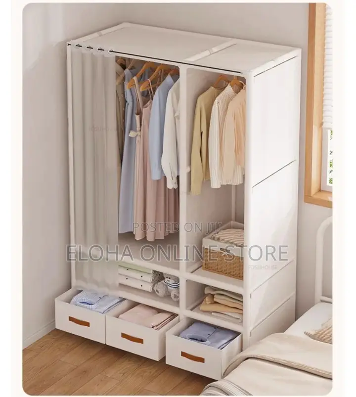 Multi-Layer Fabric Wadrobe With Drawers and Simple Opening
