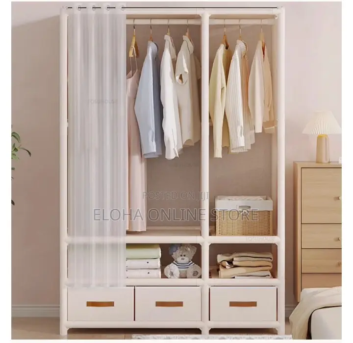 Multi-Layer Fabric Wadrobe With Drawers and Simple Opening
