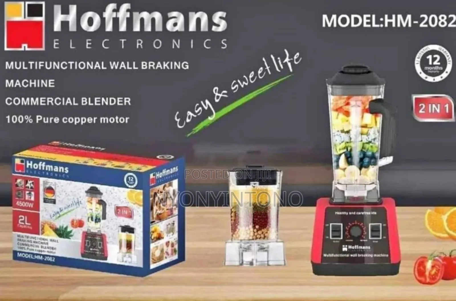 Hoffman's 2 in 1 Heavy Duty Commercial Blender.