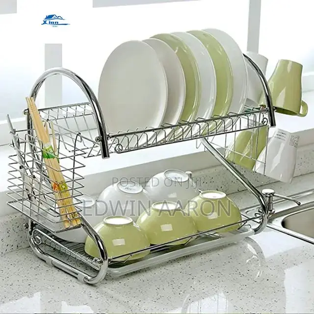 2 Tier Stainless Steel Dish Rack