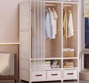 Portable Bedroom Clothes Hanger Storage Cabinet