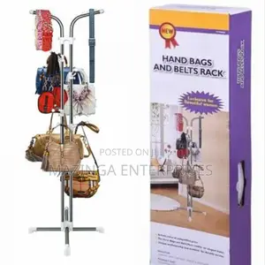 Stainless Steel Clad Pipe Handbags and Belts Rack
