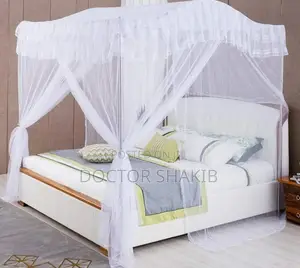 Modern 4 Corner Curved Mosquito Net With Curtain