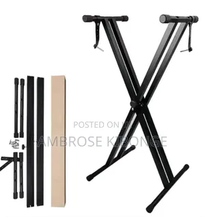 Boxed Heavy Duty Adjustable Double Bar Metal Keyboard Stand