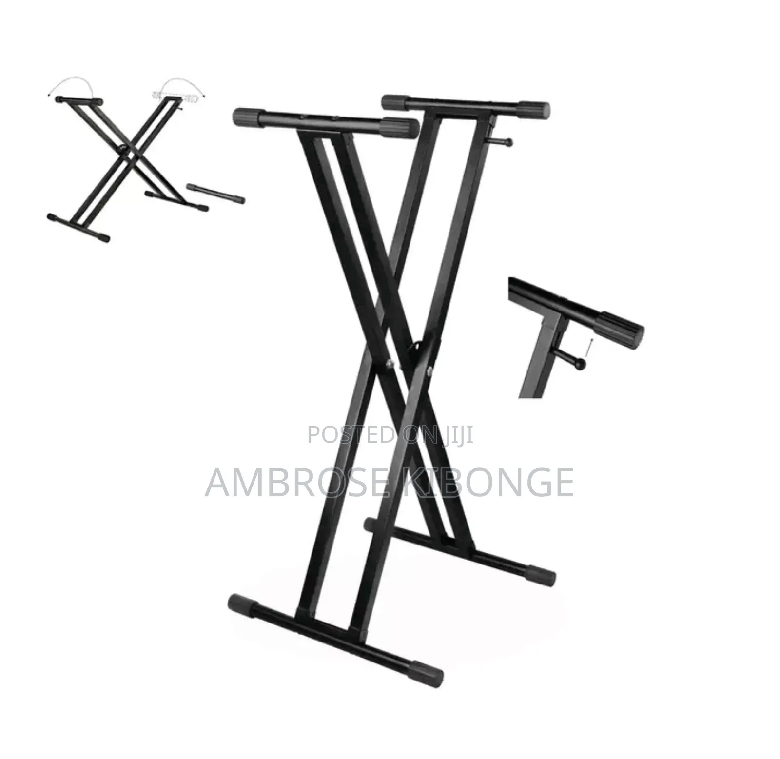 Boxed Heavy Duty Adjustable Double Bar Metal Keyboard Stand