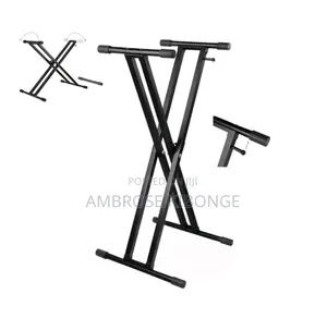 Boxed Heavy Duty Adjustable Double Bar Metal Keyboard Stand