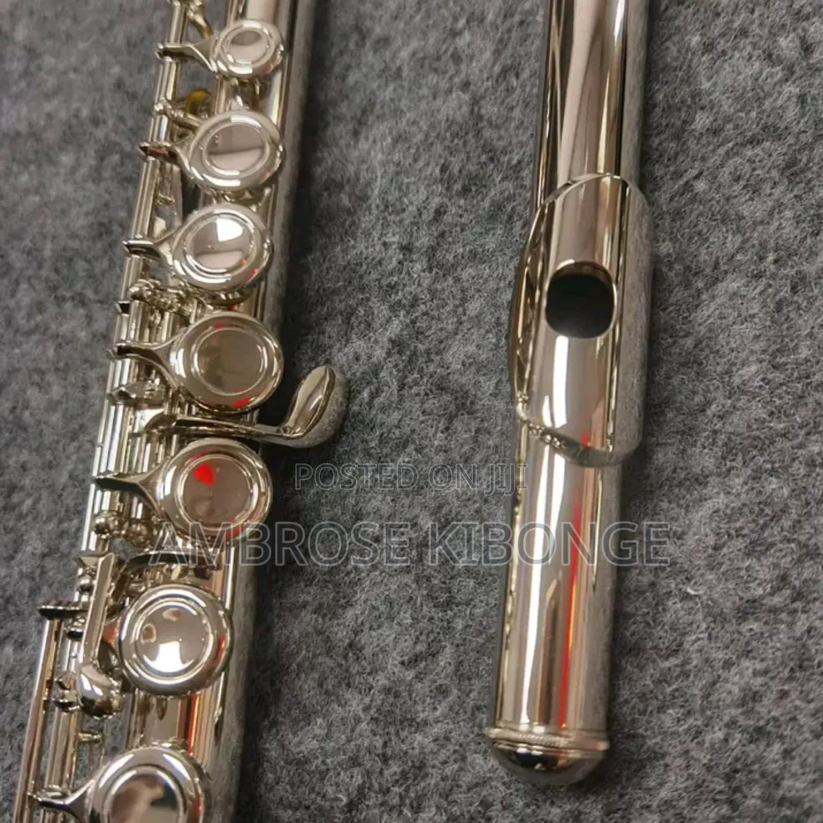 Original Professional Silver Flute With Hard Case and Gloves